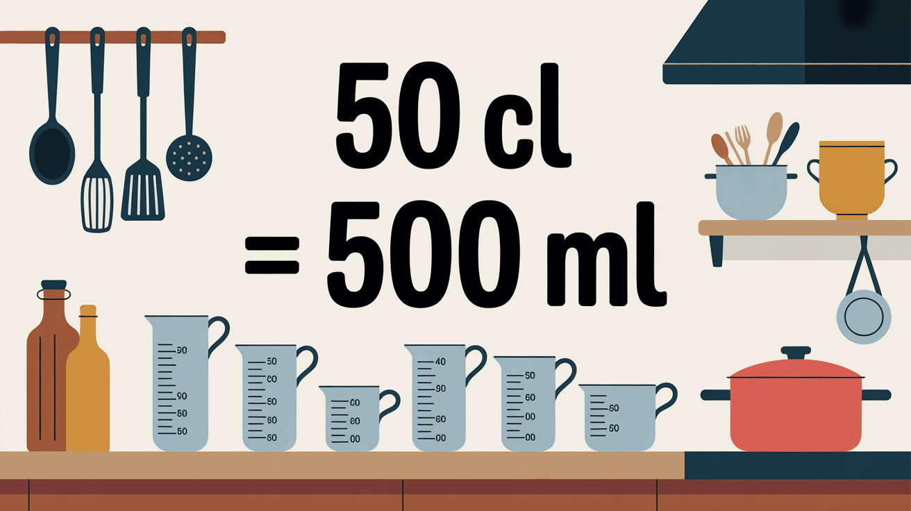 Ustensiles de cuisine et conversion 50 cl en ml