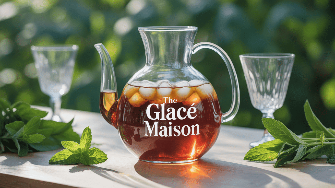 Carafe thé glacé avec glaçons