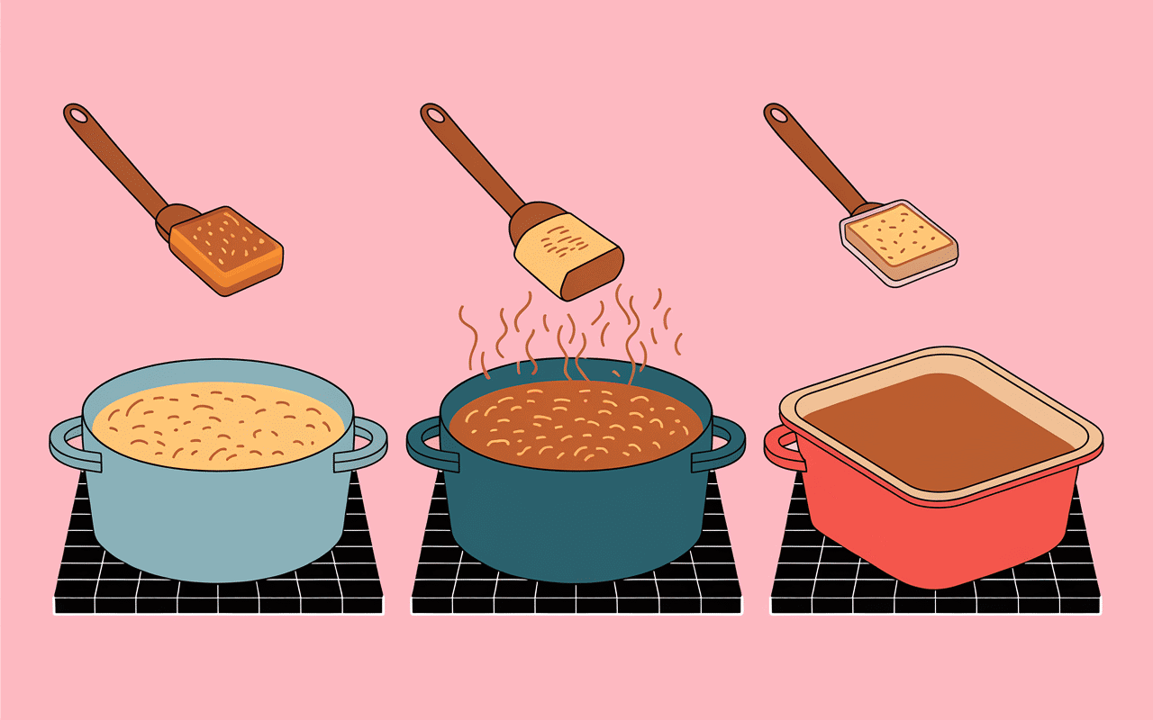 Cuisson du toffee en quatre étapes illustrées