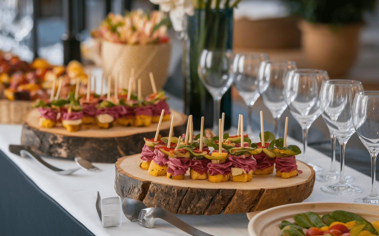 Buffet de brochettes apéro élégant