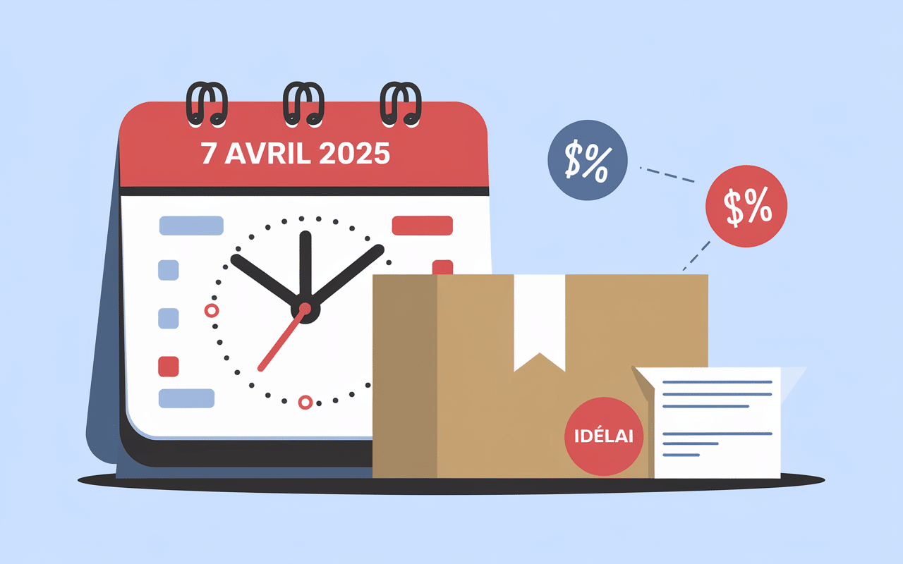 Calendrier 7 avril 2025 et boîte de livraison