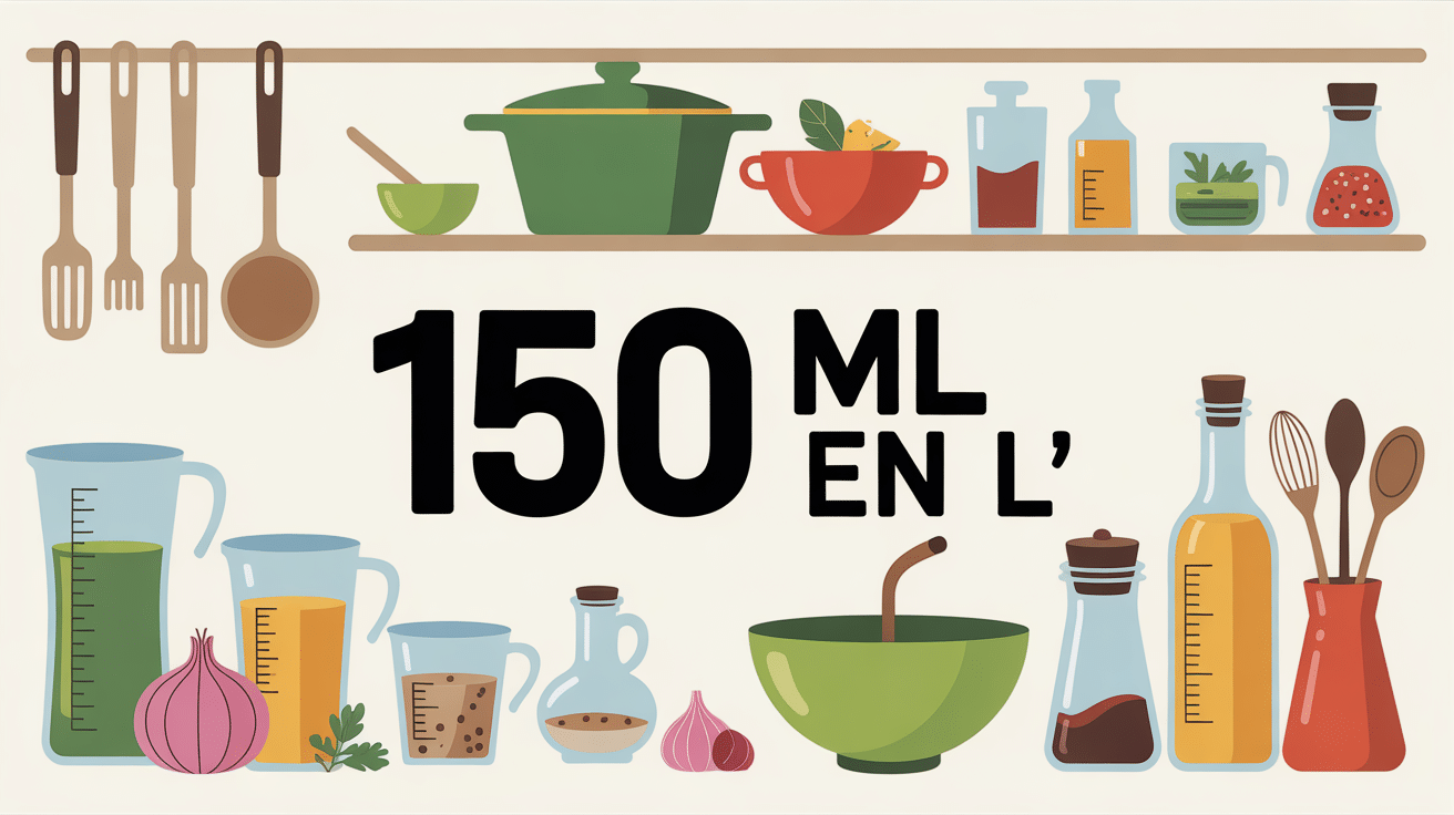 Cuisine moderne avec outils de mesure 150 ml en l