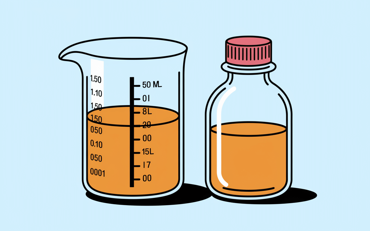 Illustration pédagogique 150 ml en l conversion