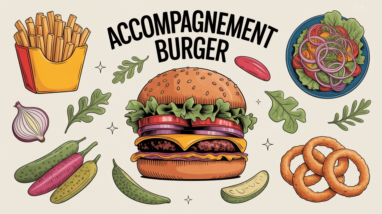 Illustration d'accompagnements variés pour burger