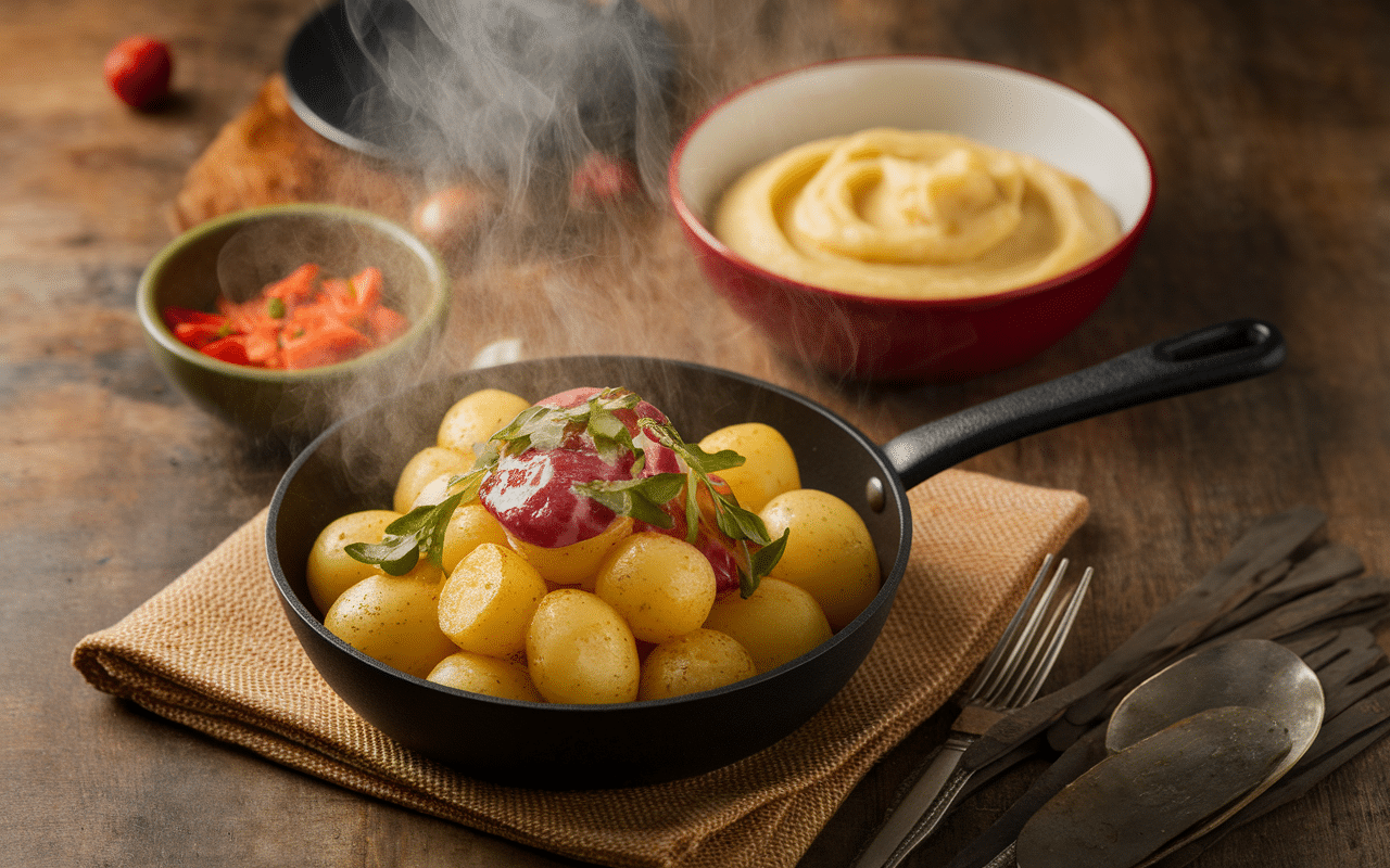 Pommes de terre et légumes pour magret