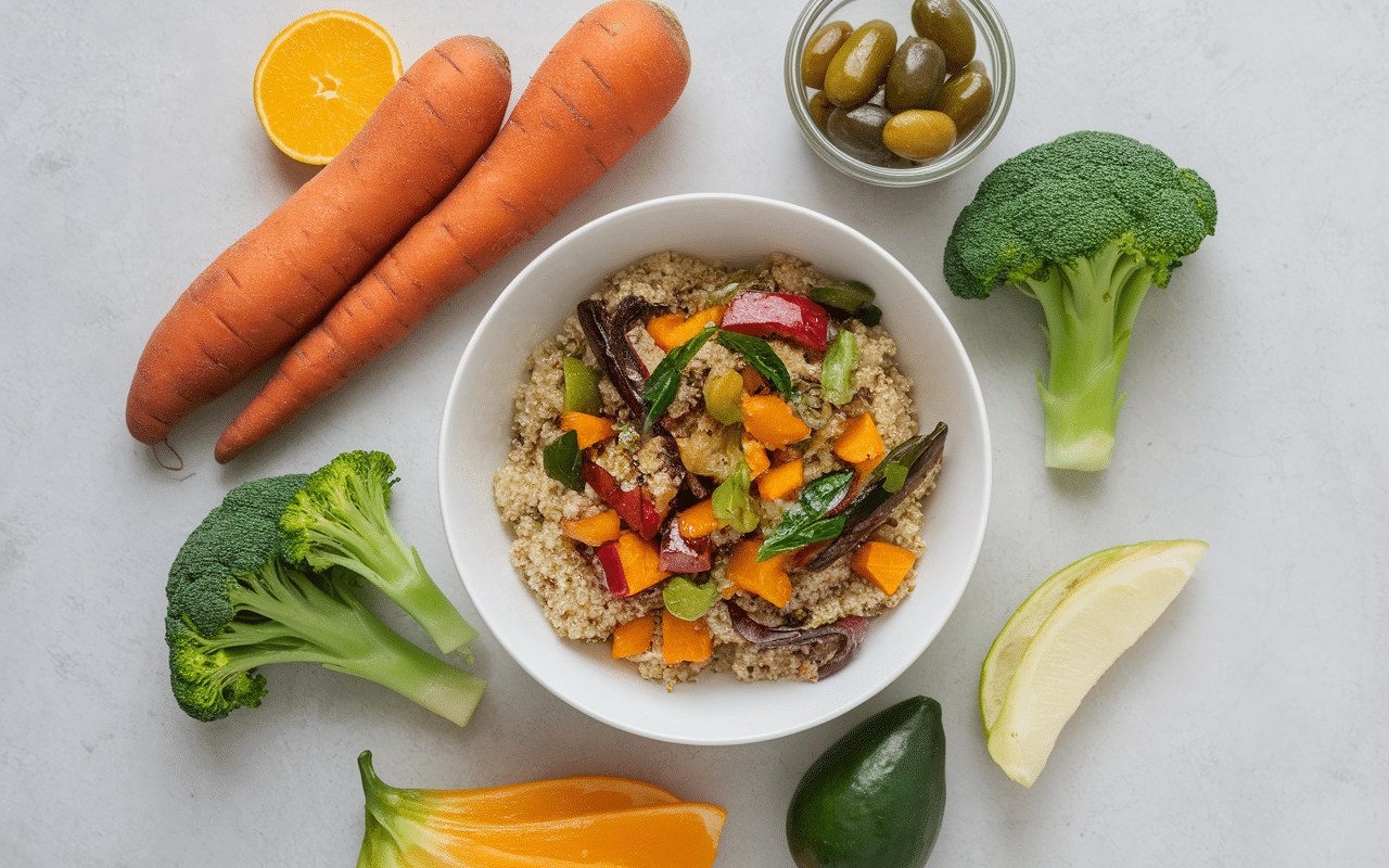 Salade et légumes sains pour burger