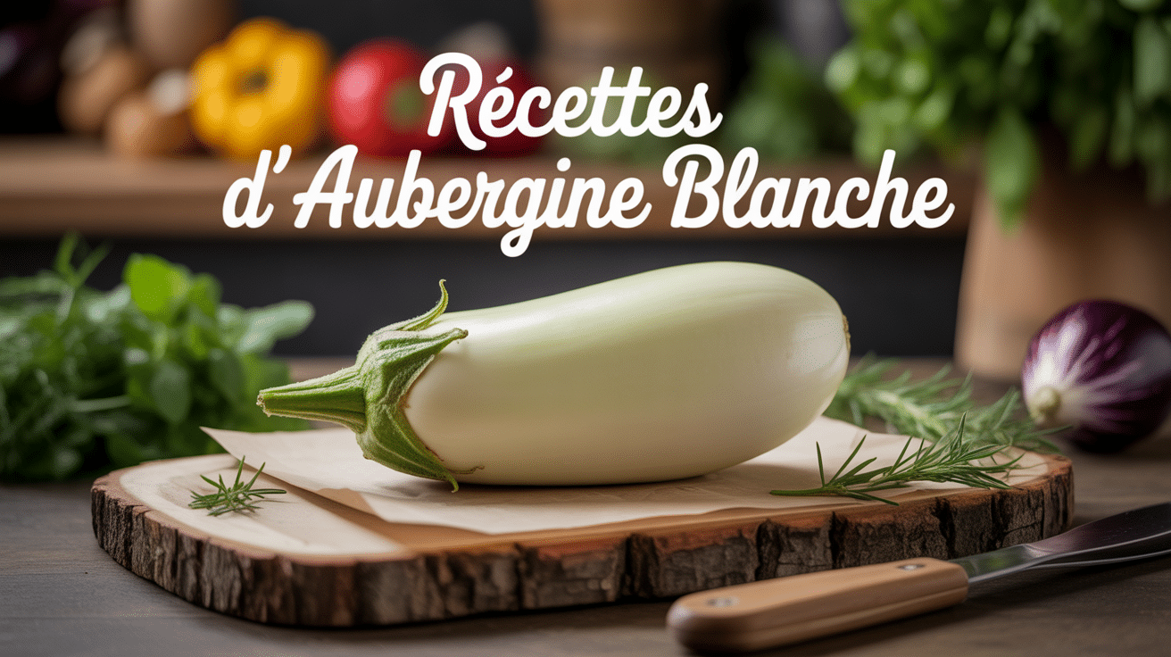 Aubergine blanche avec herbes fraîches
