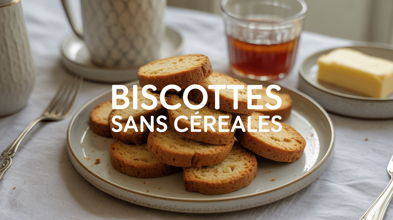 Biscottes sans céréales sur table avec confiture