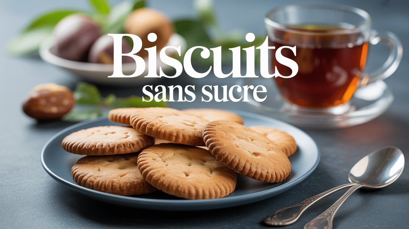 Assiette de biscuits sans sucre avec thé