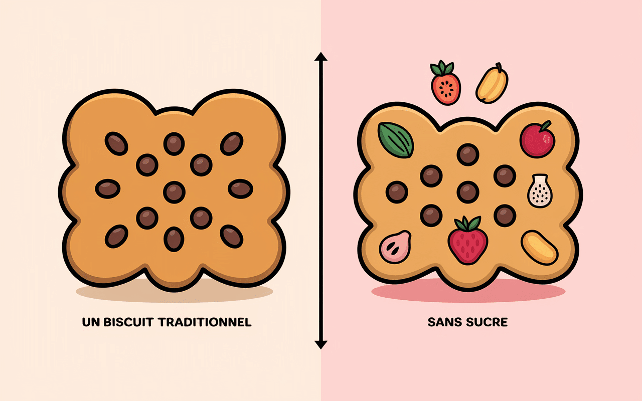 Comparaison biscuit traditionnel et sans sucre