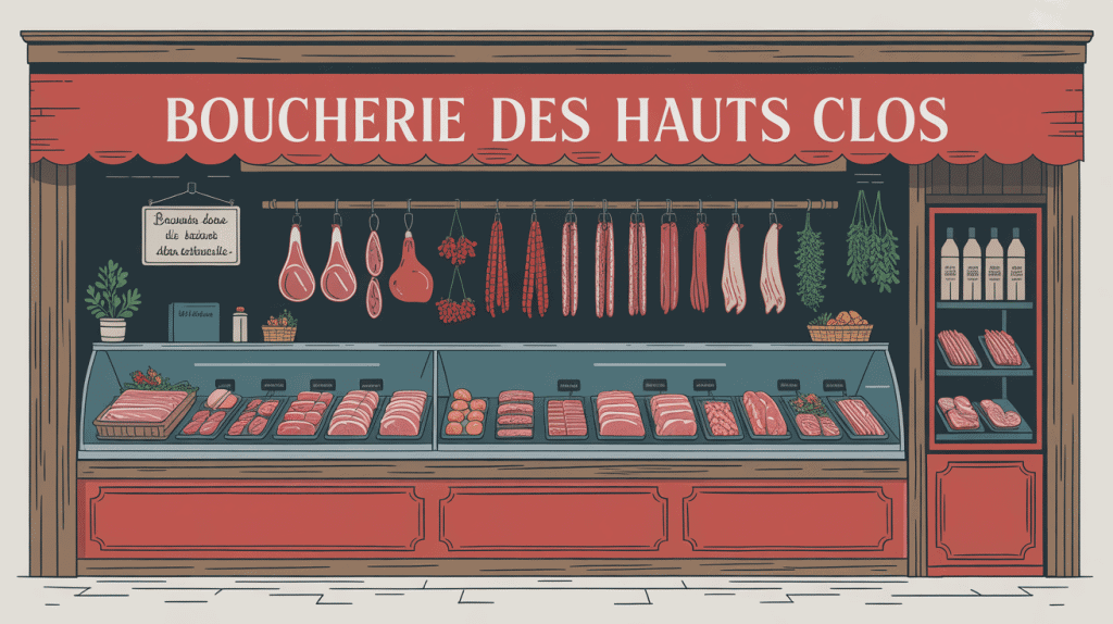 Illustration boucherie des hauts clos