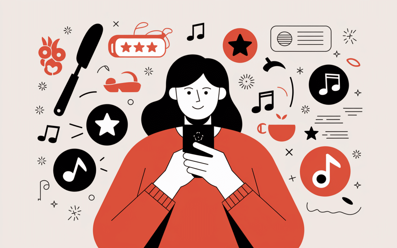 Personne choisissant un restaurant sur smartphone