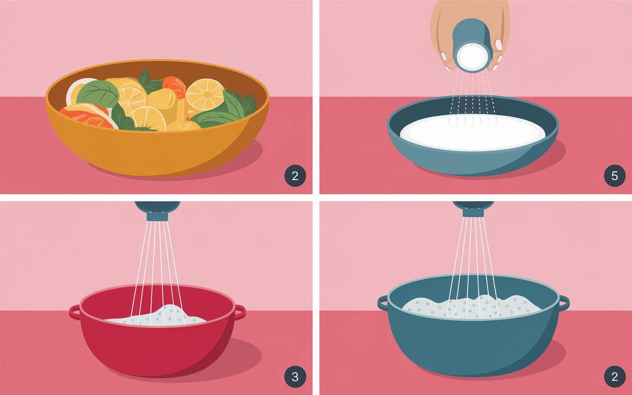 Étapes dégorgement concombre visuel