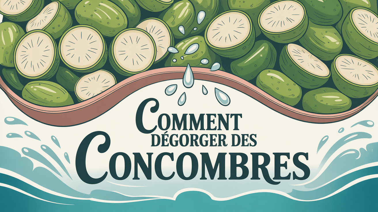 Illustration concombres dégorgement sel