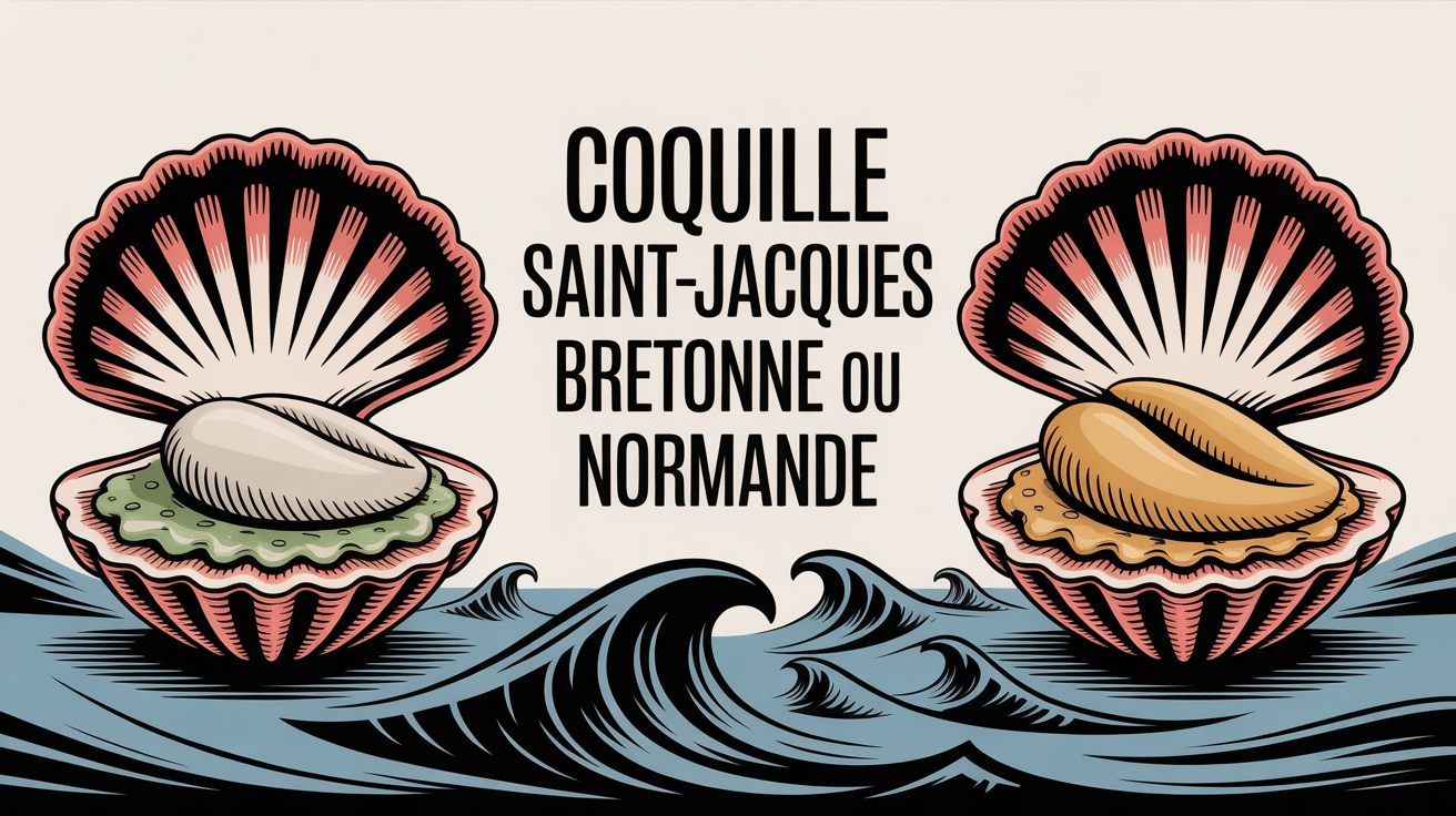 Coquille Saint-Jacques avec sauces blanc et crémeuse