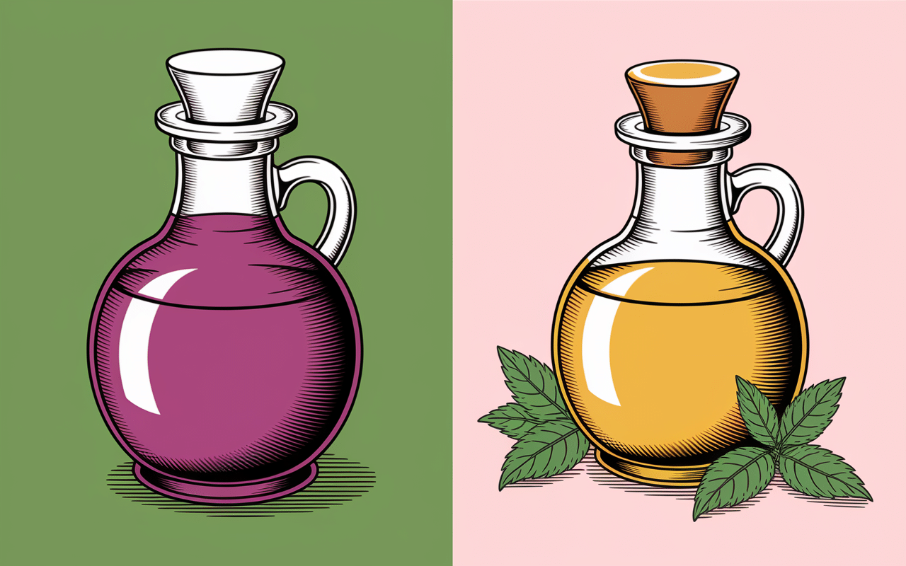 Comparaison sirop industriel et maison avec menthe fraîche