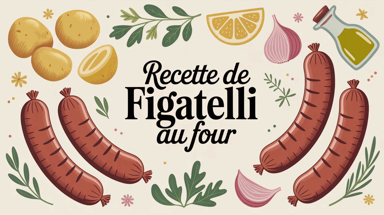 Saucisses figatelli au four avec pommes de terre et herbes