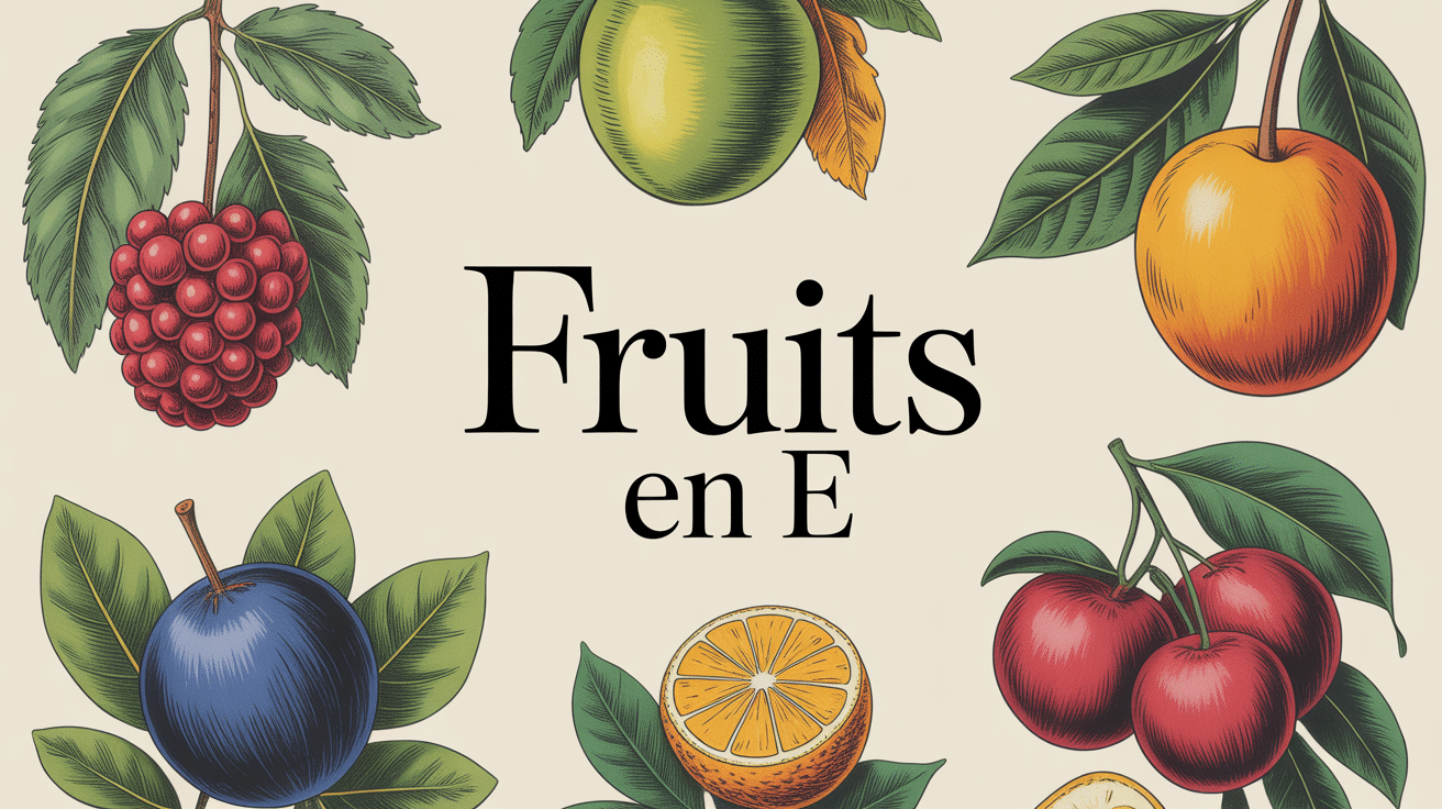 Illustration de fruits en E comme l'églantier et l'emblic
