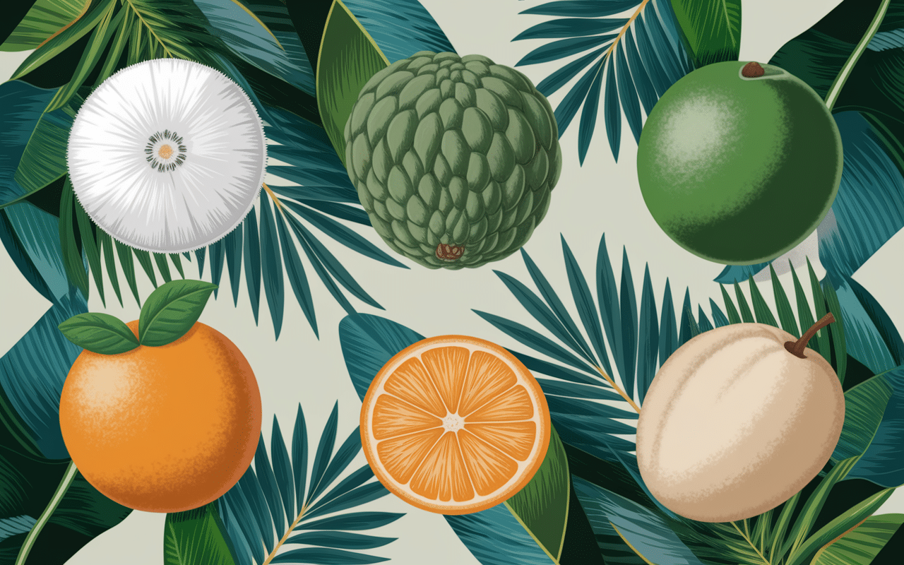 Assortiment fruits tropicaux en I