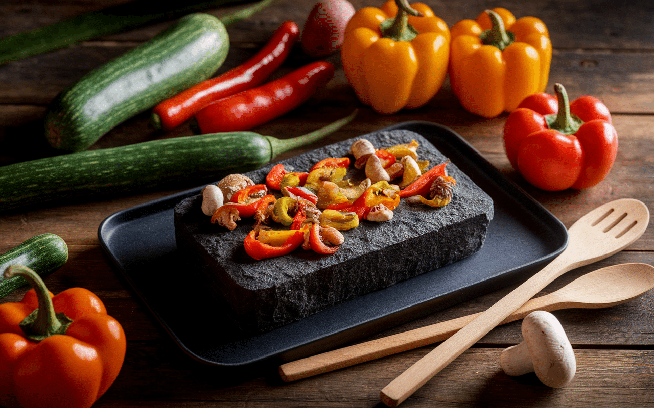 Base de pierrade avec légumes frais