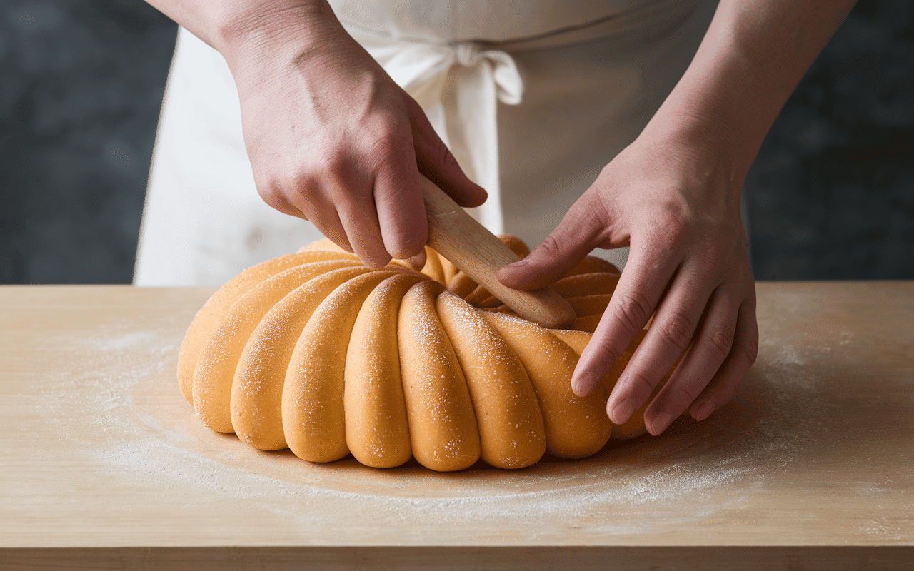 Étaler pâte avec beurre de tourage