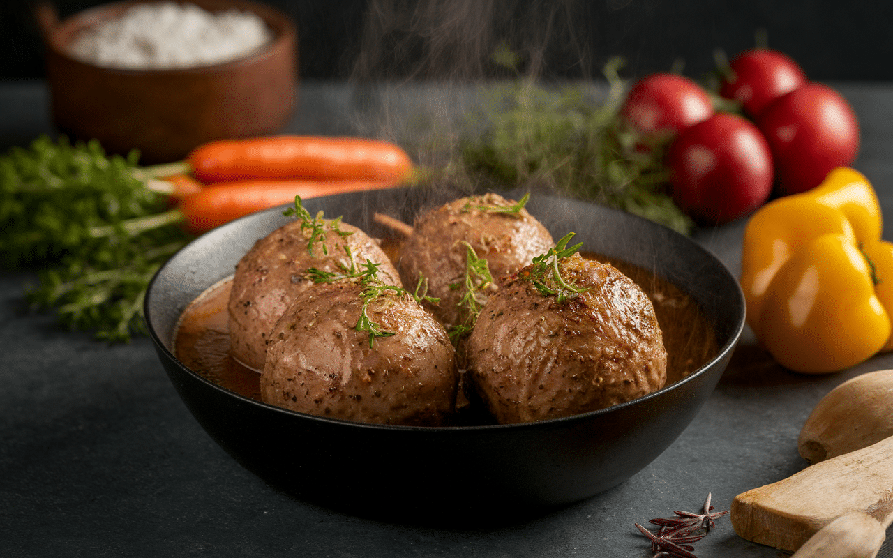 Boulettes epice kefta avec legumes poele