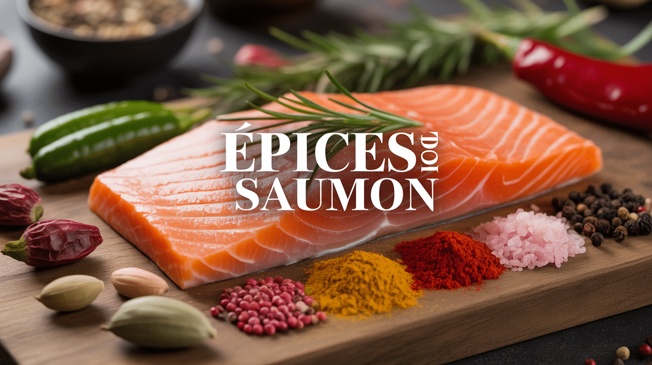 Epices pour saumon autour d'un filet