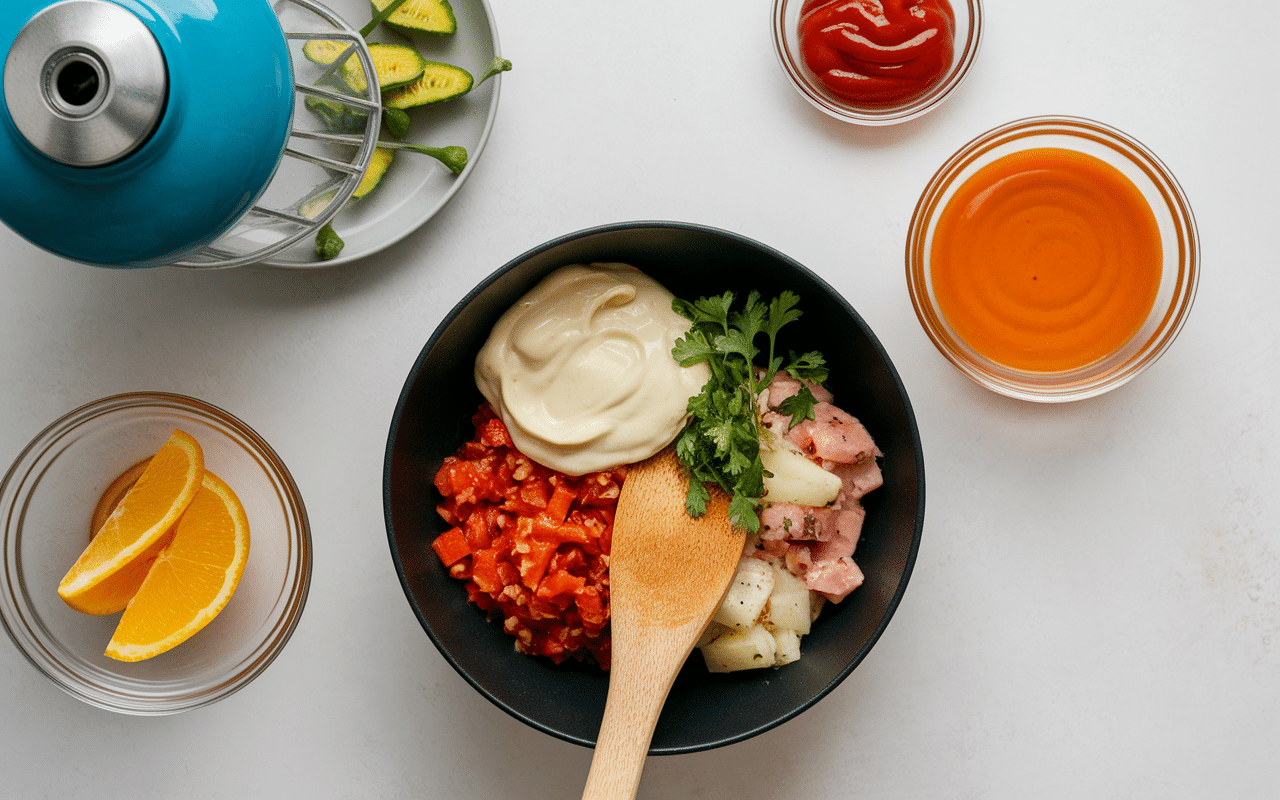 étapes sauce brazil recette mixeur bol préparation