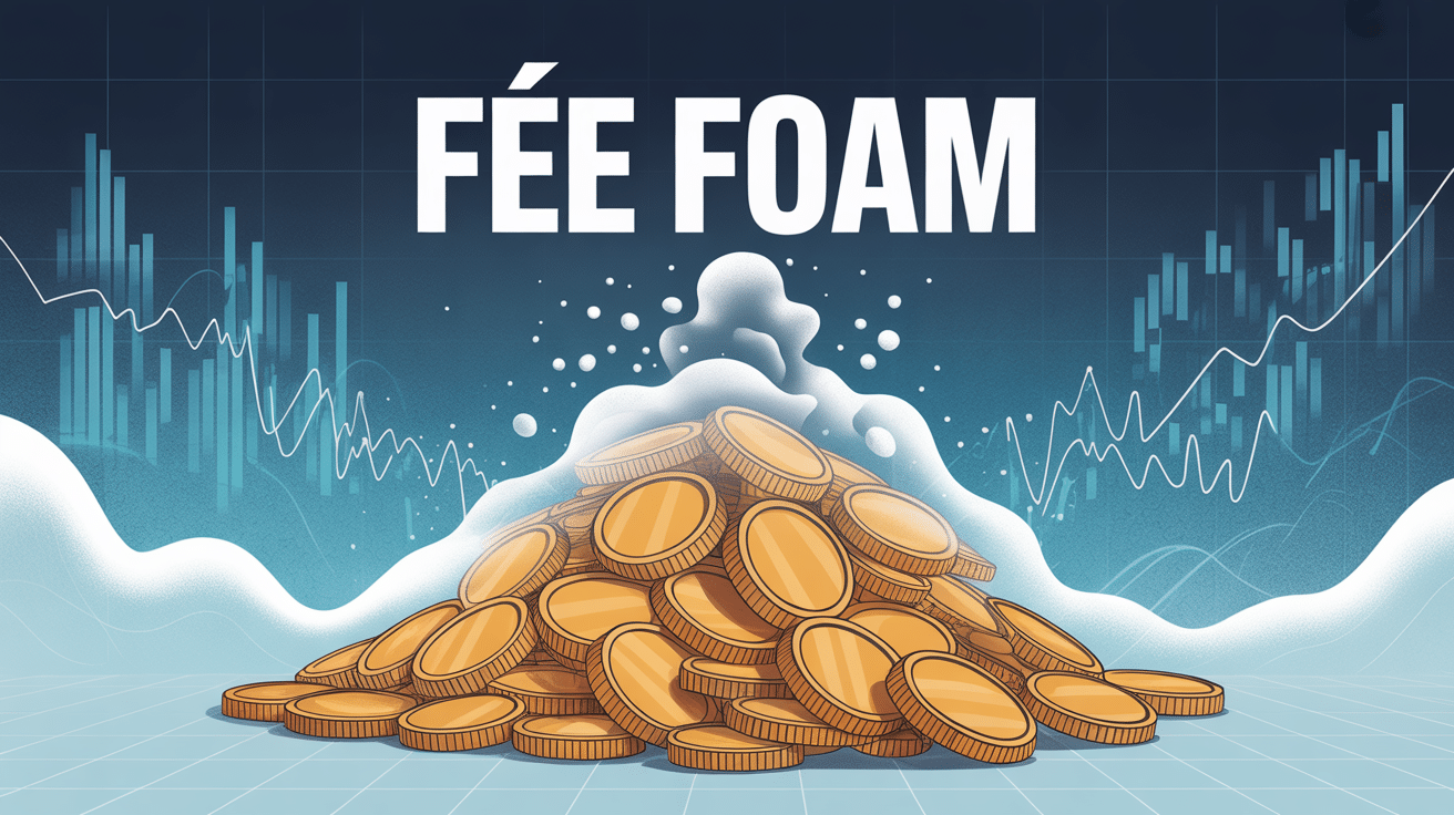 Illustration fee foam avec pièces et mousse pour finance