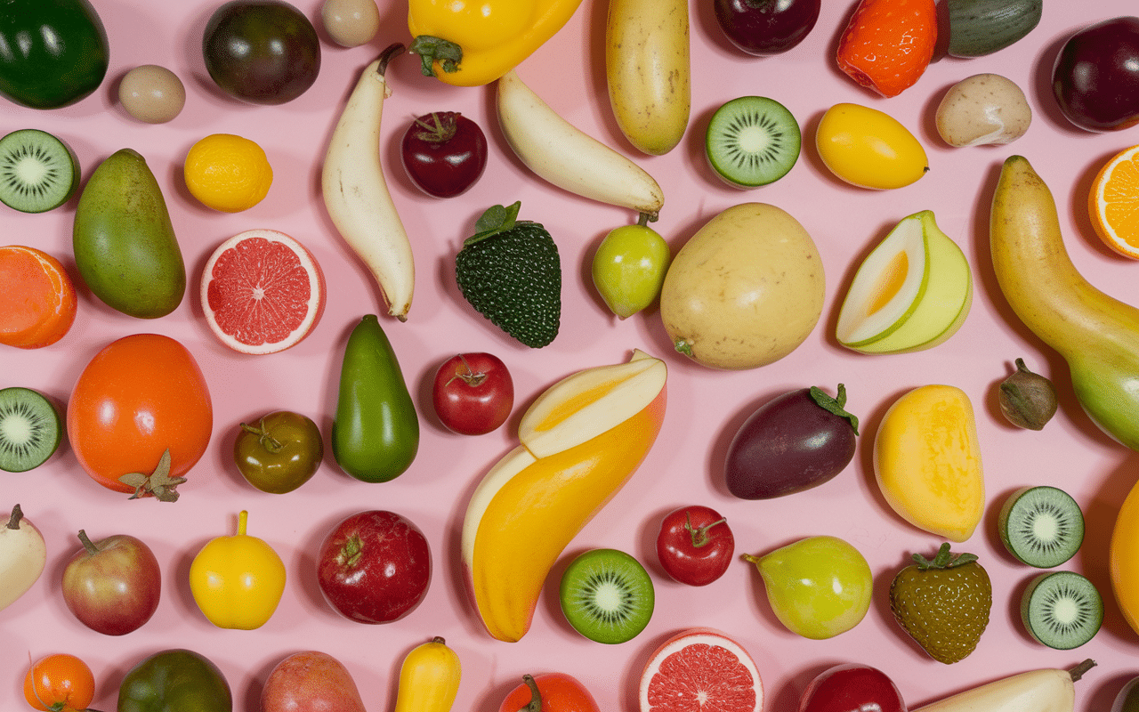 différents moules trompe l'oeil fruits légumes