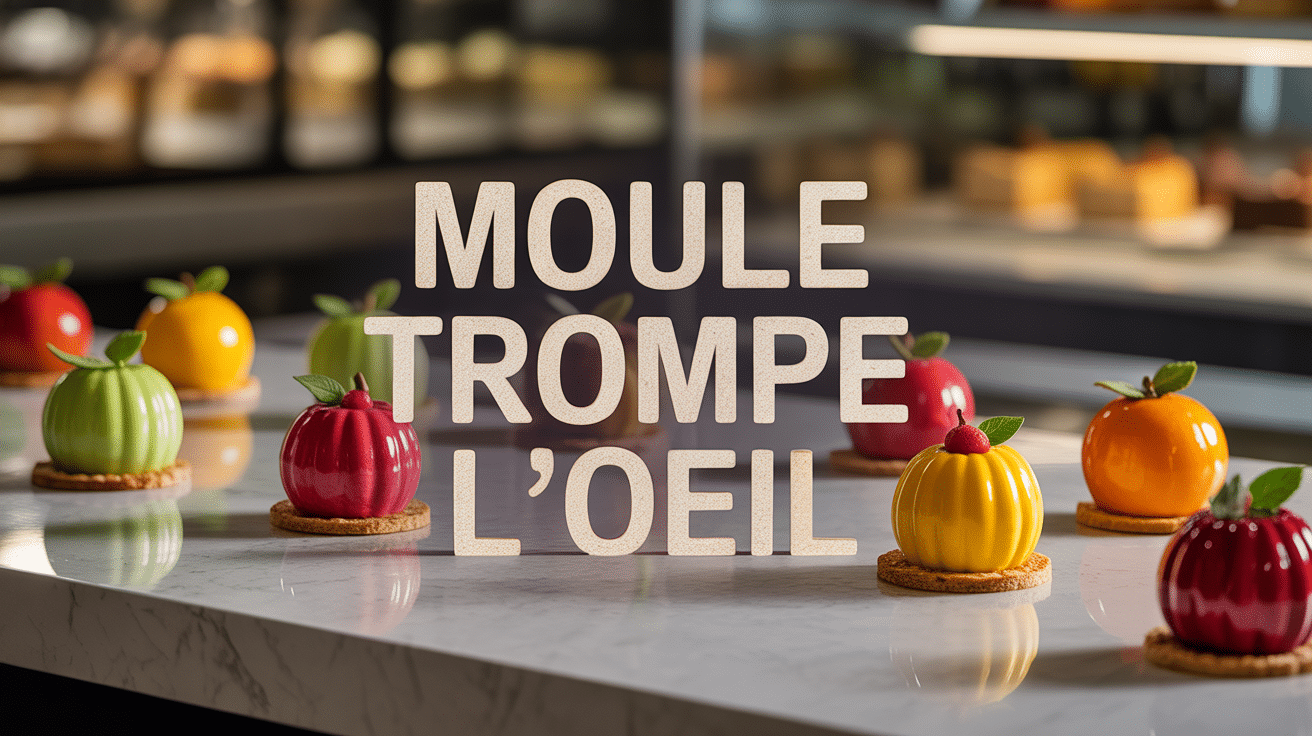 composition élégante de desserts moule trompe l'oeil