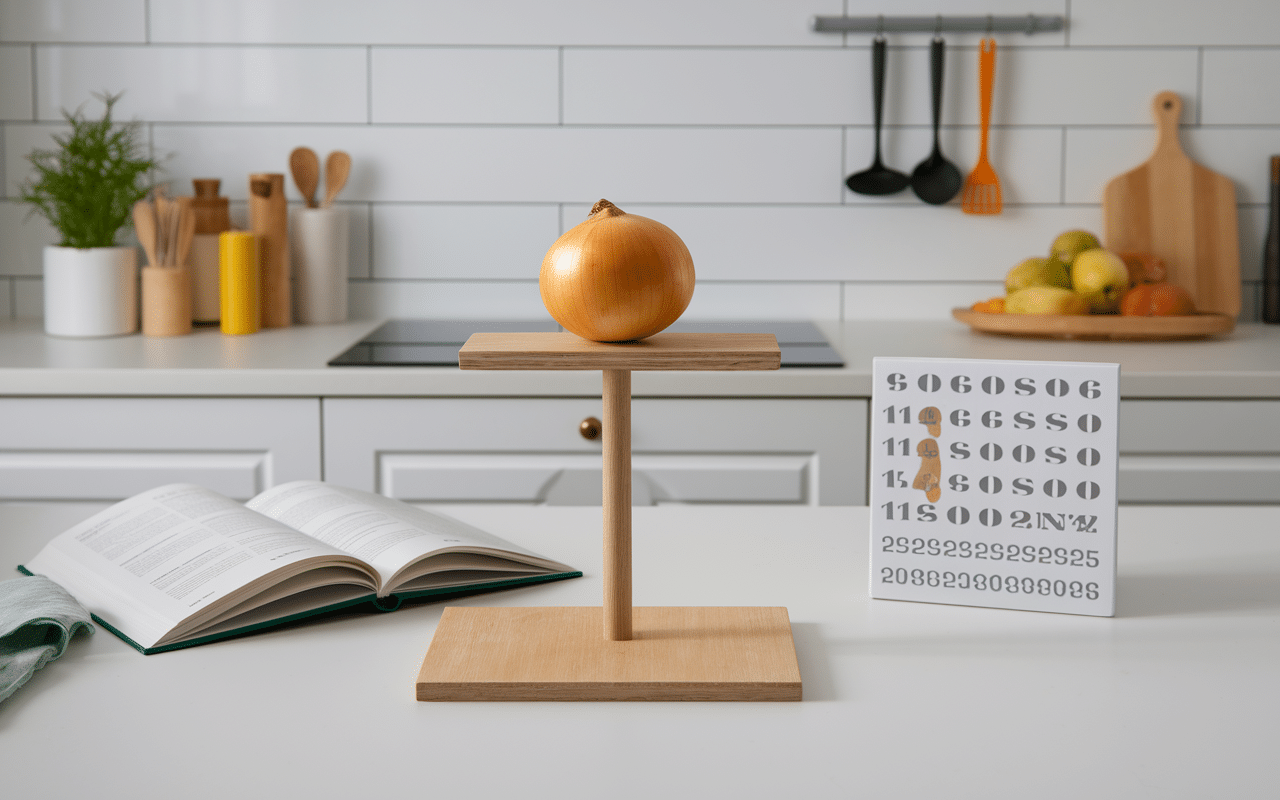 Poids oignon balance et tableau conversion