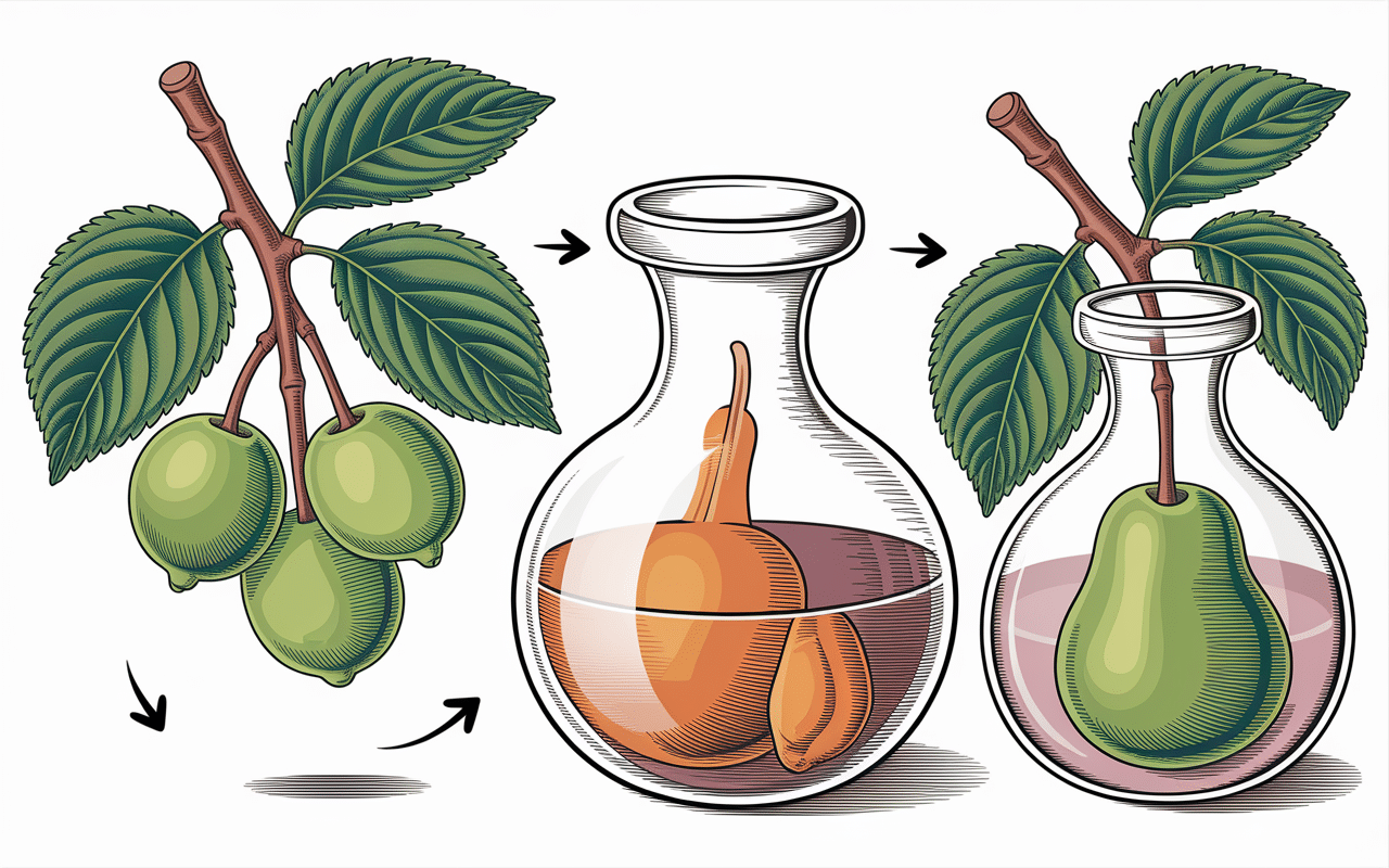 processus poire dans une bouteille étape par étape