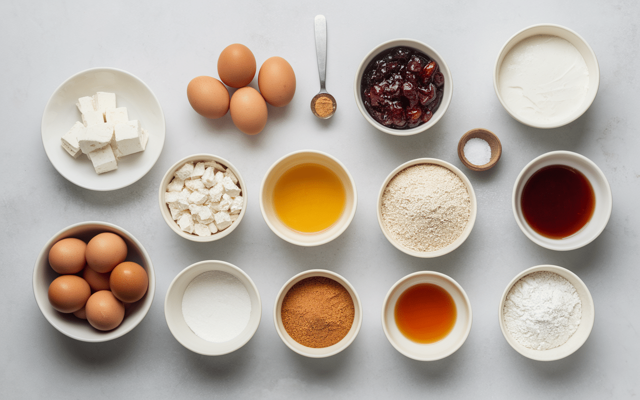Ingrédients et ustensiles étape recette gâteau protéiné sans whey