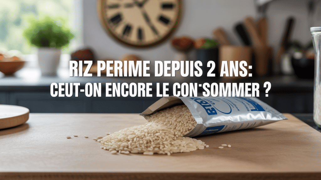 Photo riz périmé depuis 2 ans sachet ouvert horloge