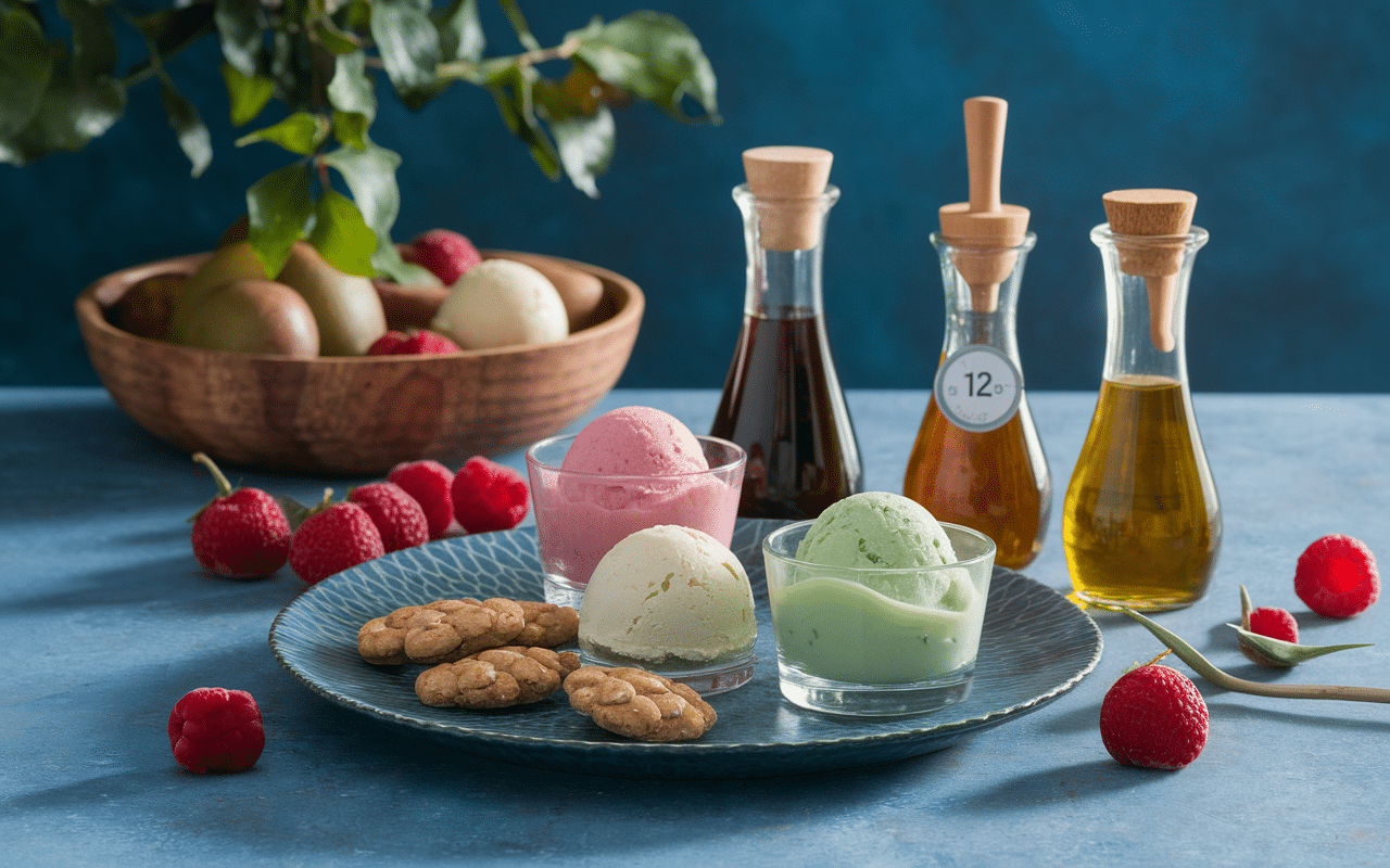 Dégustation sorbet citron basilic Novascope à -12°C avec accompagnements