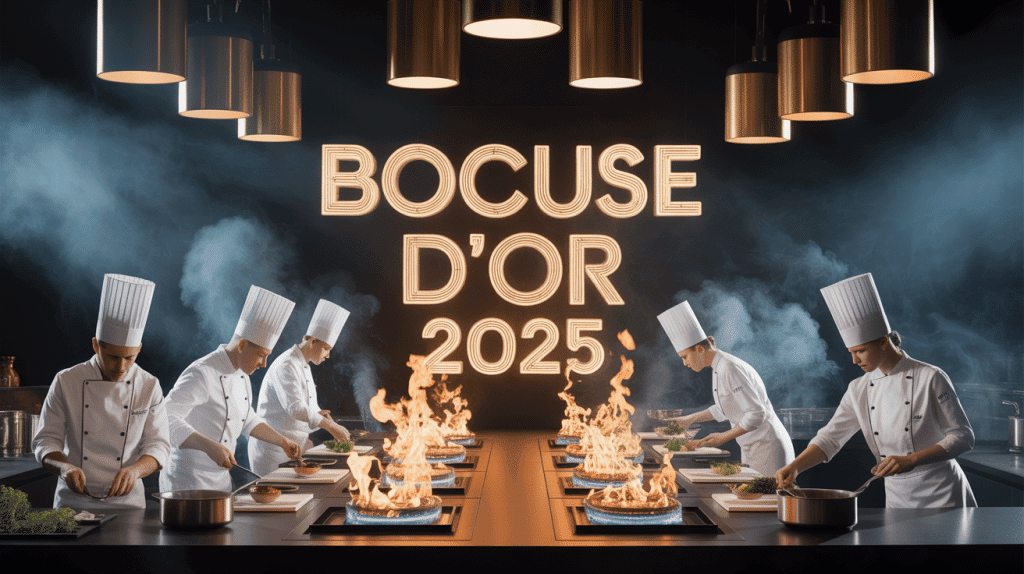 Scène de chefs au travail Bocuse d'Or 2025