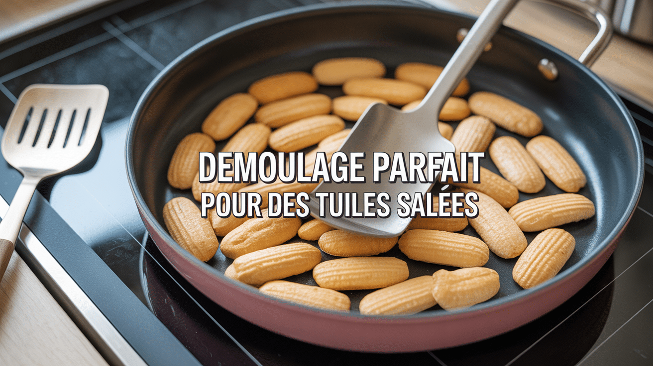 démoulage tuile salée bullesetpaillettes.fr sur plaque avec spatule silicone