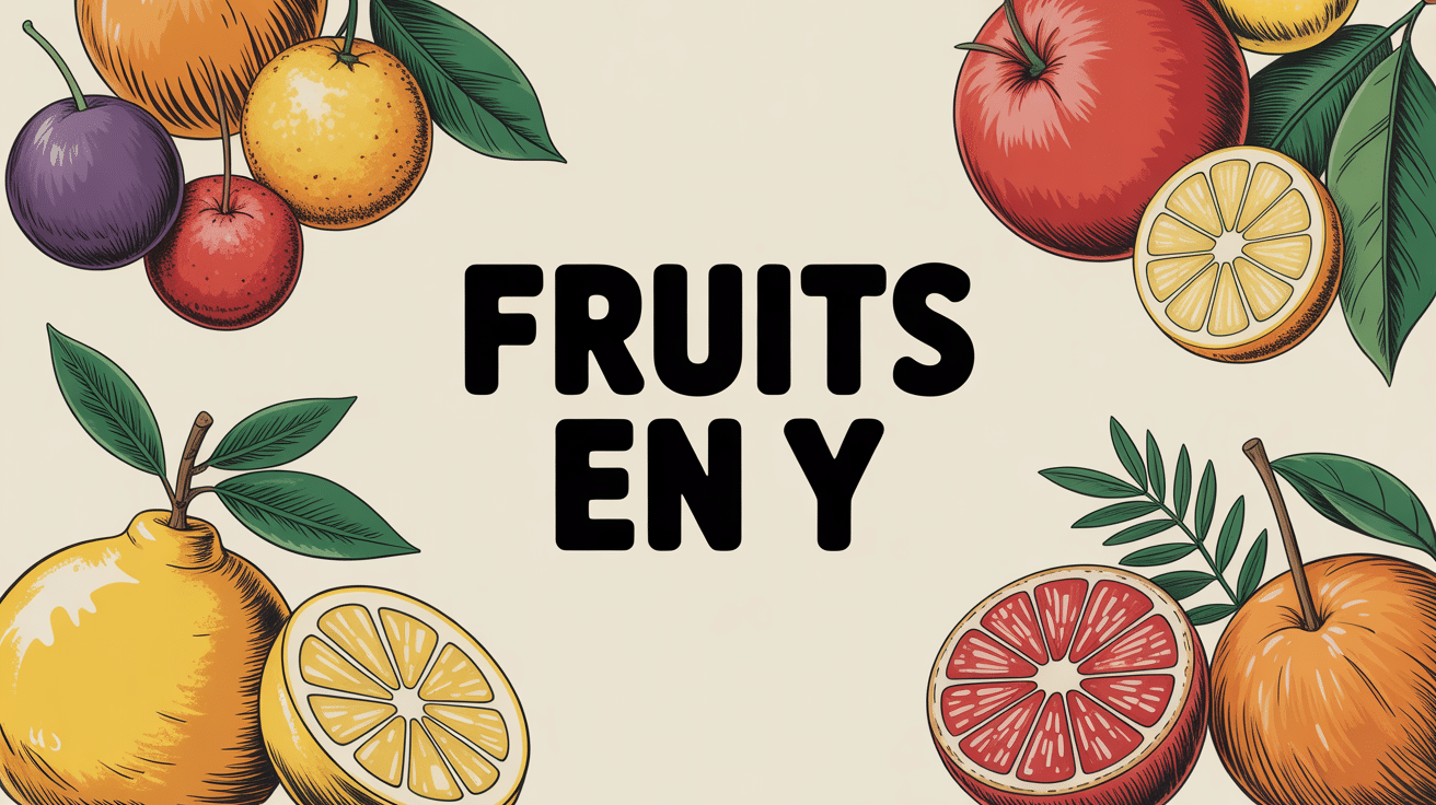Fruits en y rares exotiques sur fond naturel