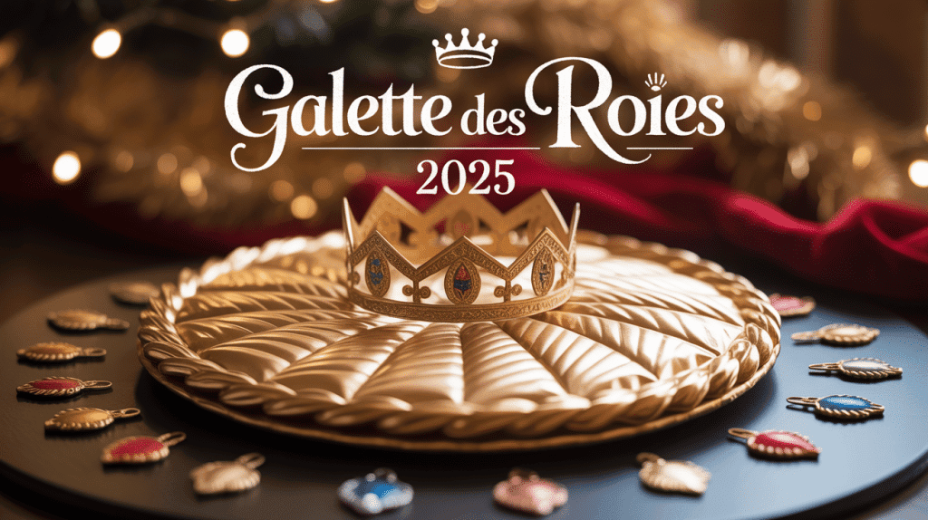 Galette des rois 2025 couronnée et fèves dorées