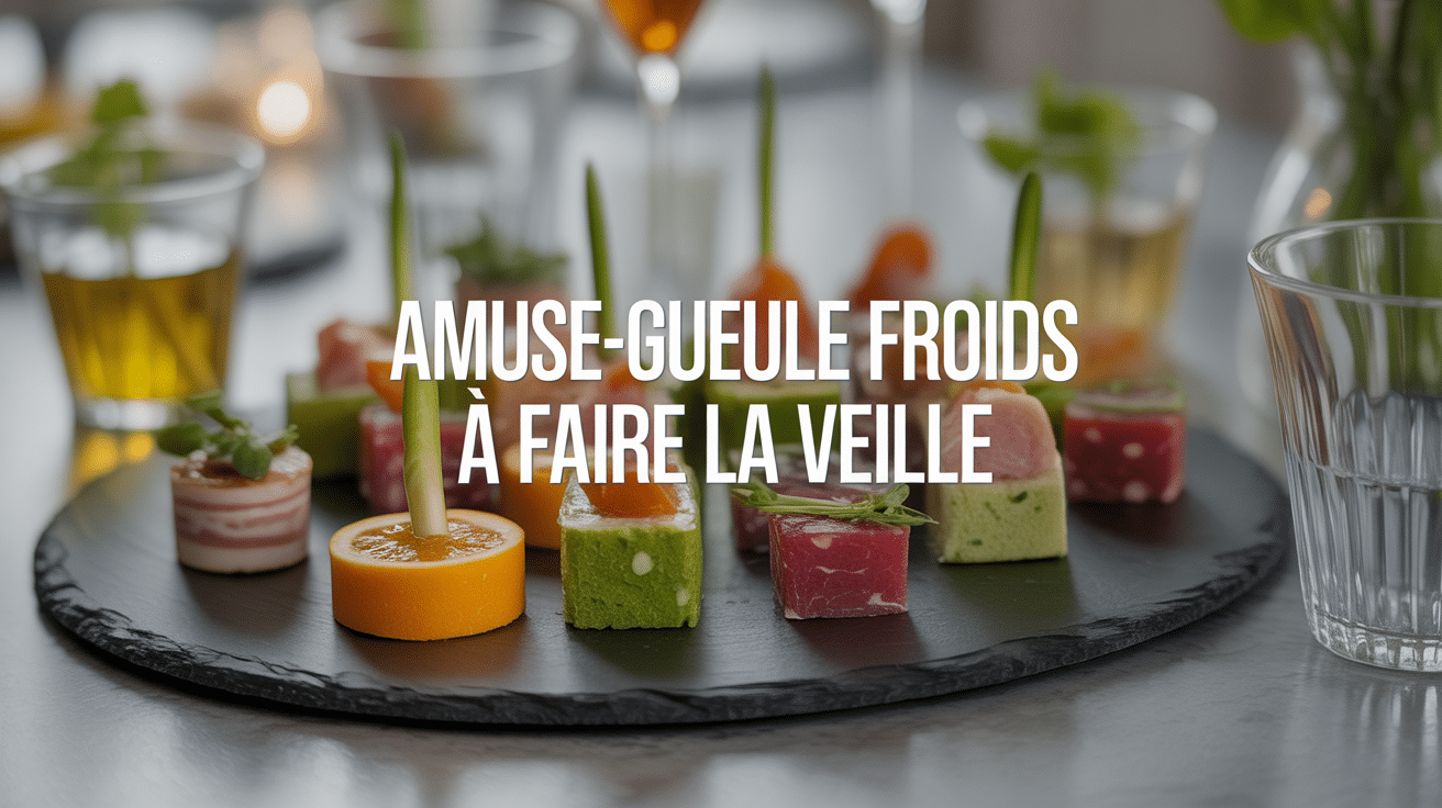 Plateau d'amuse-gueule froid à faire la veille, assortiment élégant