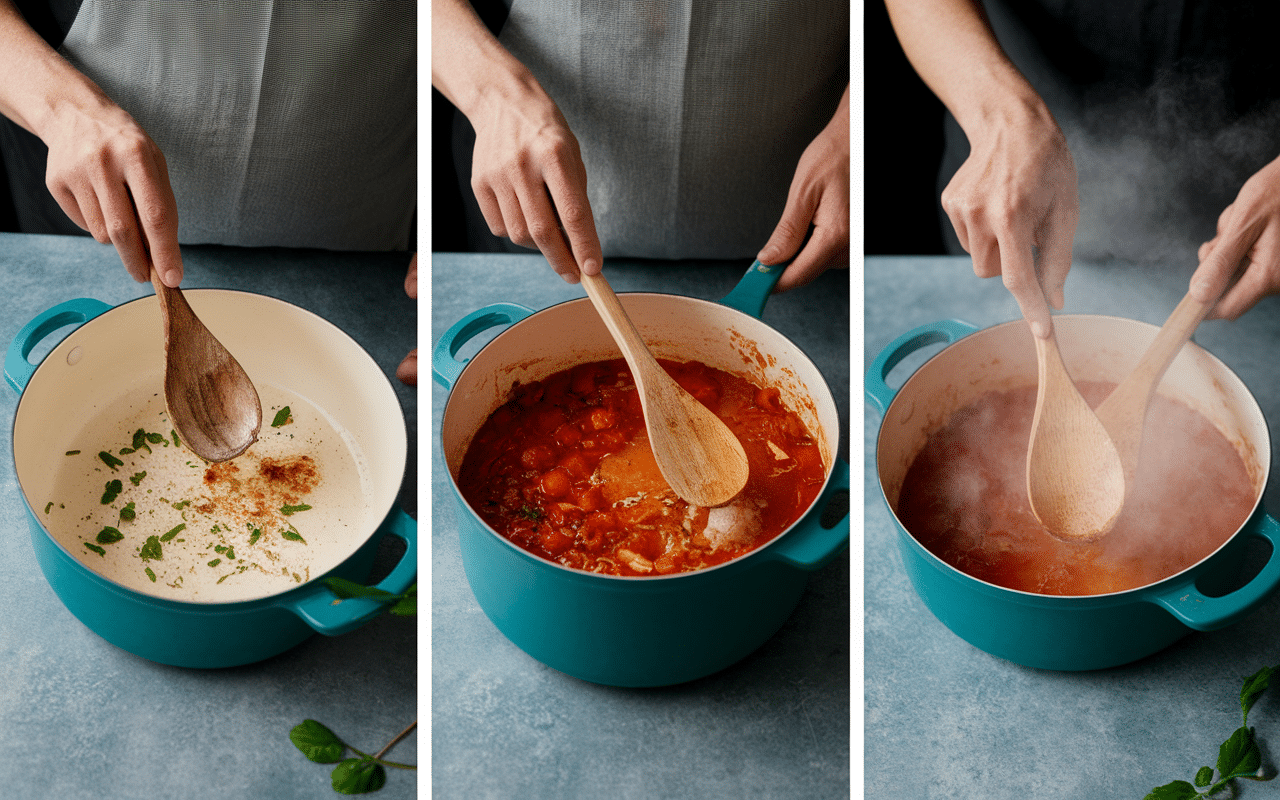Étapes préparation sauce tomate maison grand-mère