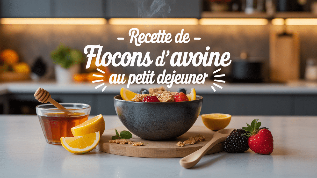 Bol recette flocon d'avoine petit déjeuner fruits miel