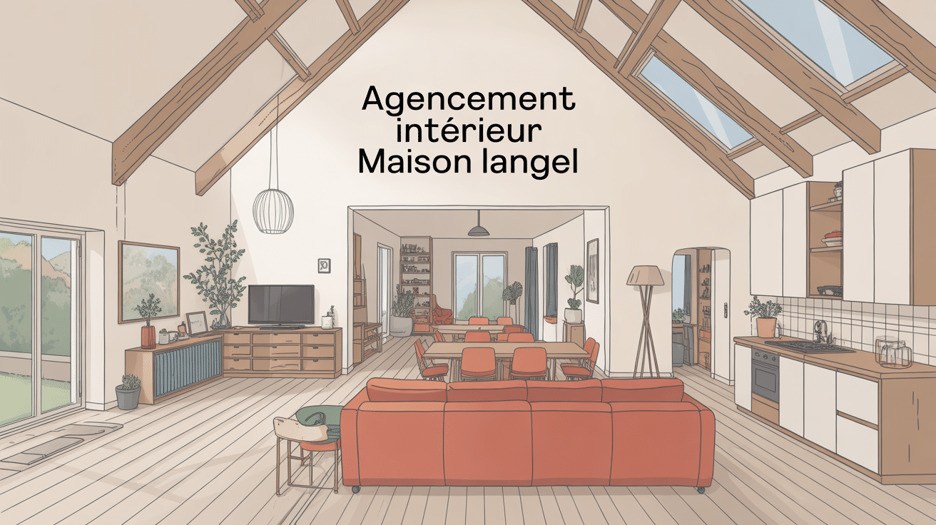agencement interieur maison langel vue semi-aérienne espaces optimisés