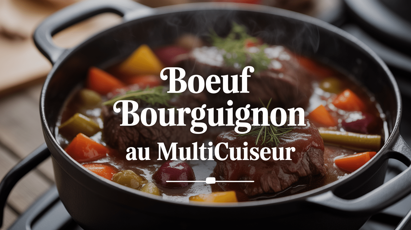 Boef bourguignon cookeo servi en cocotte