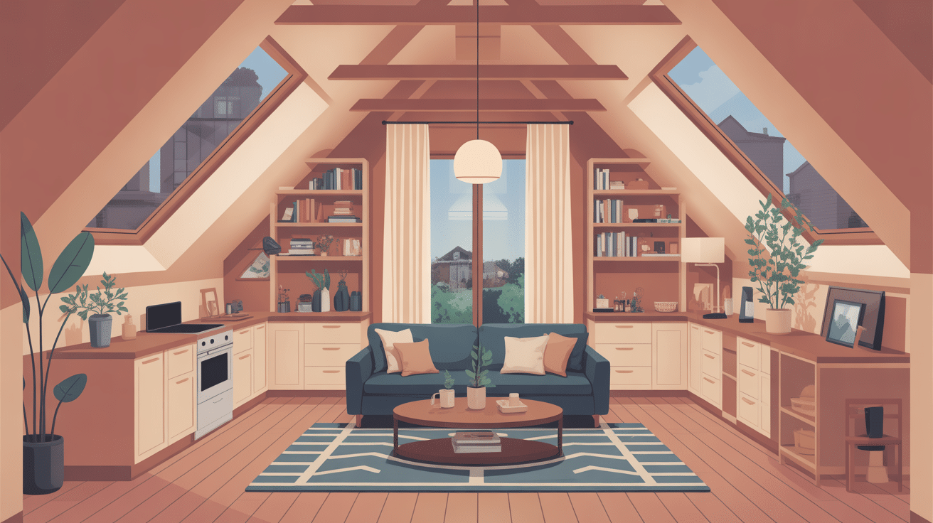 combles aménagés faible hauteur vue coupée maison optimisée