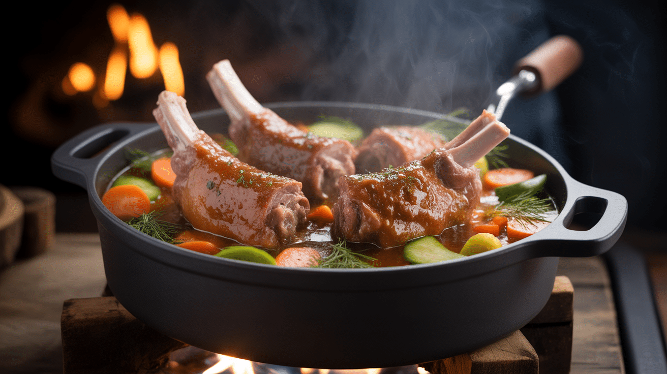 joue de porc mijotée en cocotte