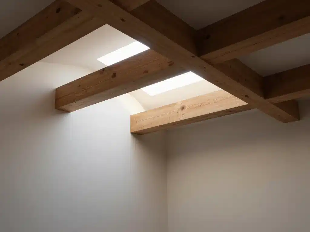 eclairage plafond poutre apparente schema lumière ombre poutres