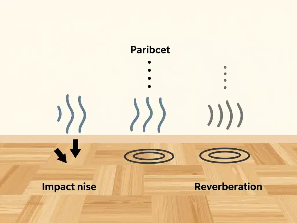 Schéma isolation phonique parquet types de bruit