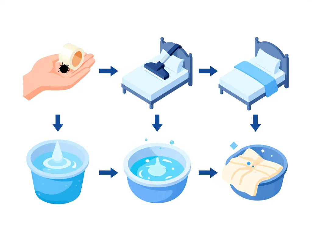 lit petit insecte noir rond maison étapes éliminer insectes